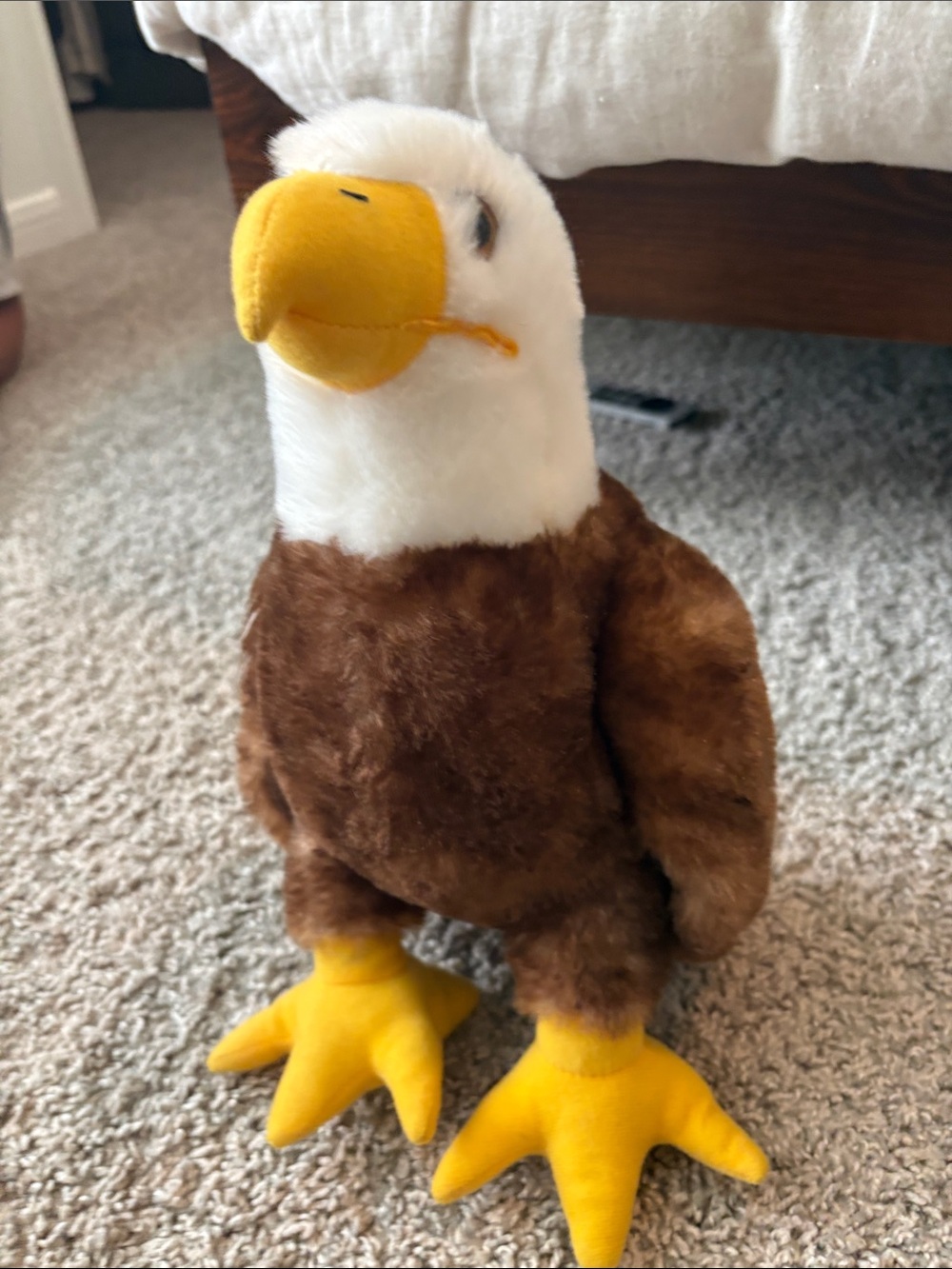 Plush Bald Eagle Stuffed Animal - White, Brown & Yellow the petting zoo brand